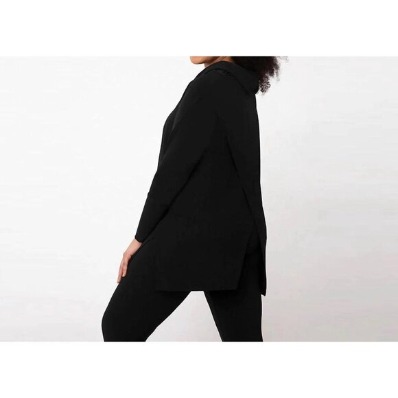 Sympli Crisscross Long Sleeve Cowl Neck Tunic 1X /20 Black Stretch Top Excellent - Picture 11 of 12